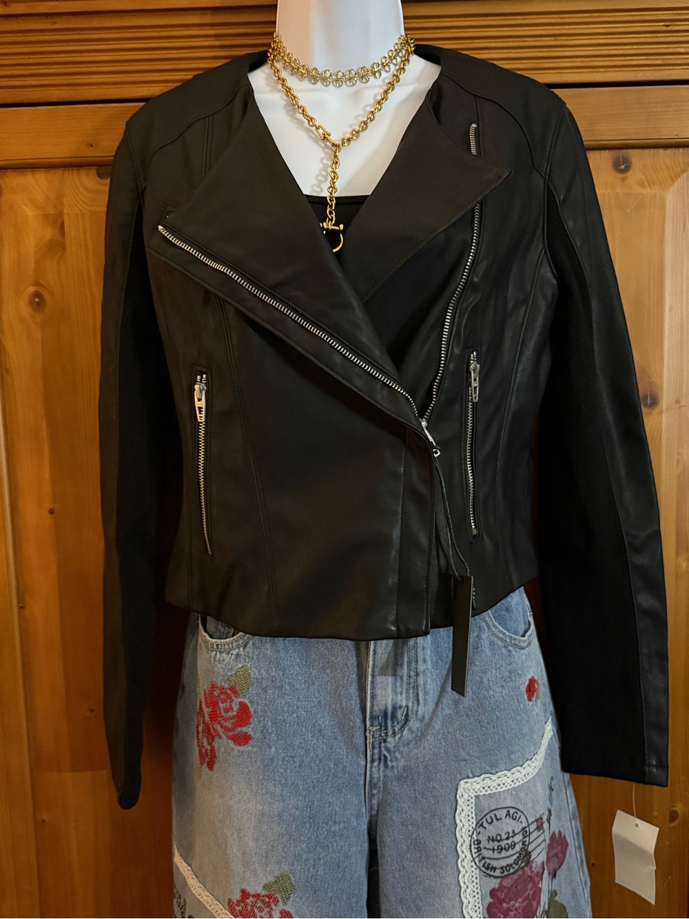 BlankNYC Faux Leather Biker/Racer Jacket Medium NWT